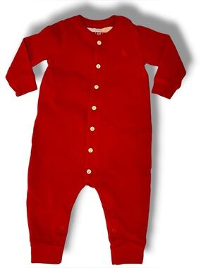 Baby Gap Red Button Butt Flap One Piece Outfit Romper 6-12 months Christmas D-5